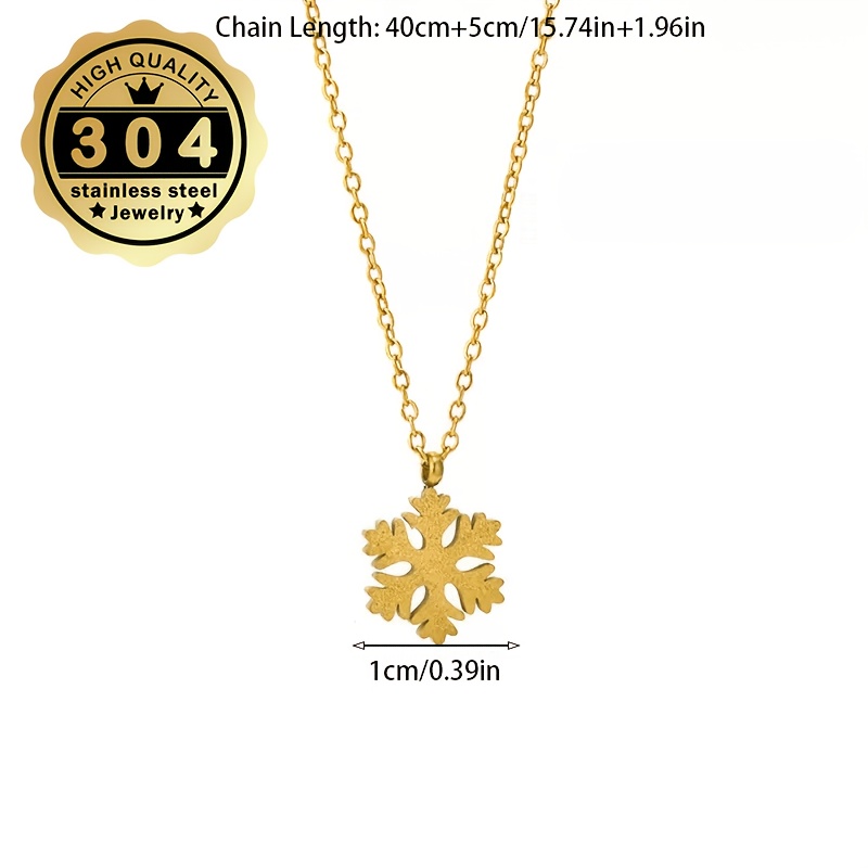 Women's Frosted Snowflake Pendant Necklace, Winter Gift